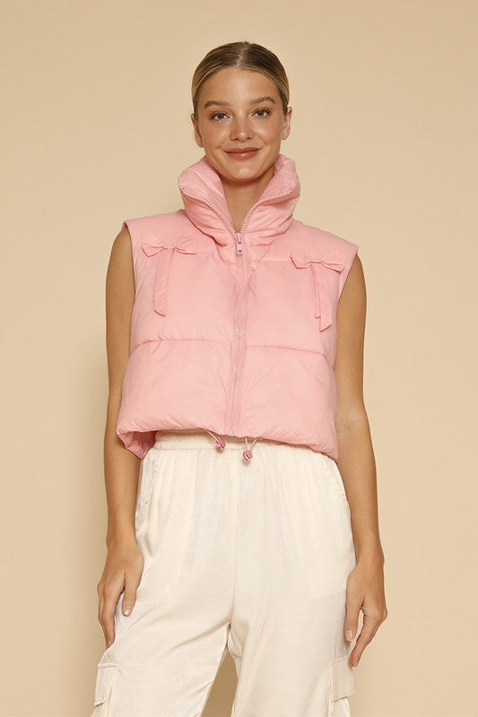 Emily Bow Cropped Puffer Vest