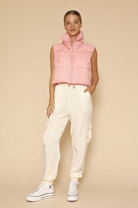 Emily Bow Cropped Puffer Vest