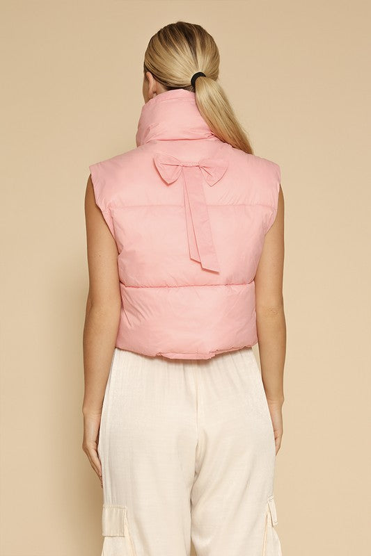 Emily Bow Cropped Puffer Vest