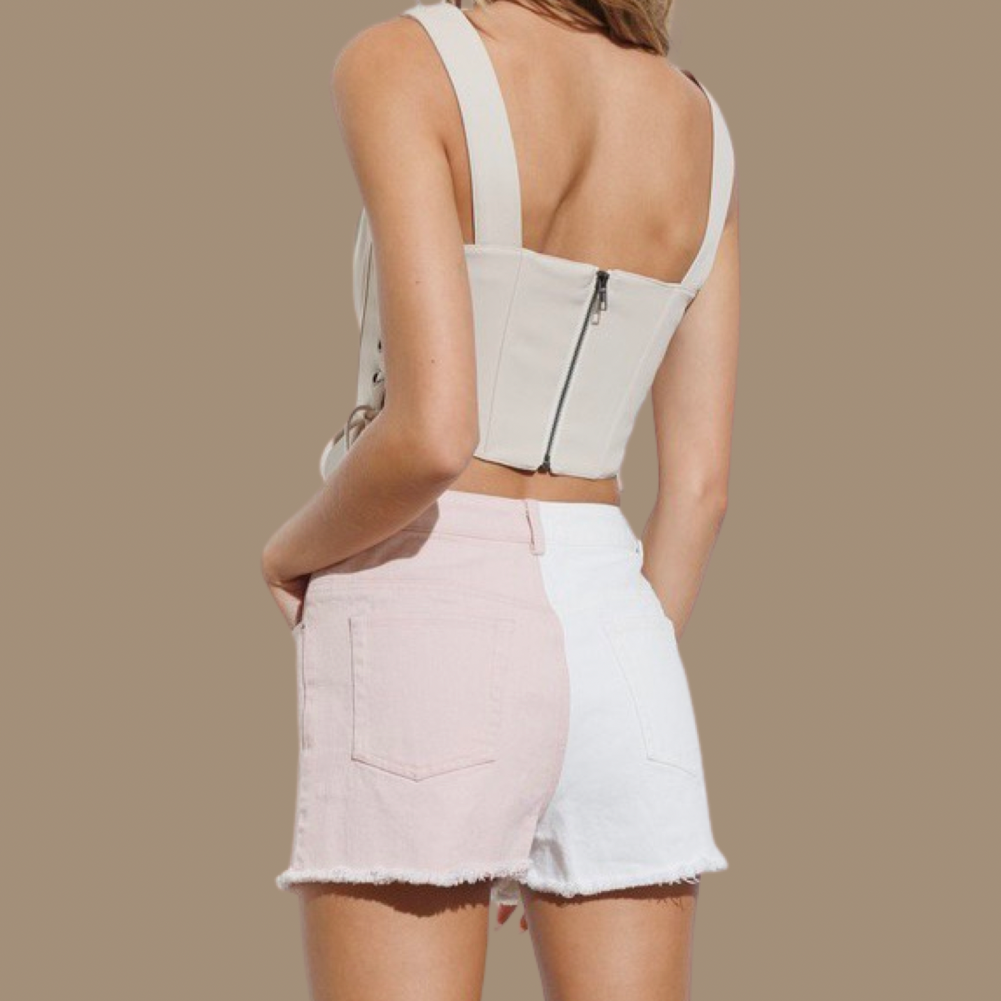Jaylene Crop Top: Nude