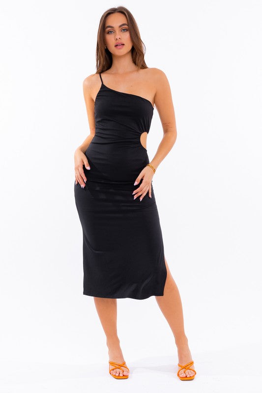 Orlene One Shoulder Midi Dress