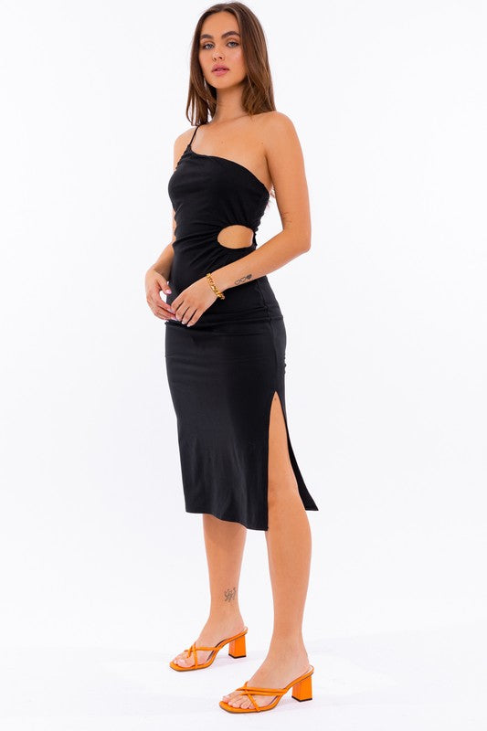 Orlene One Shoulder Midi Dress