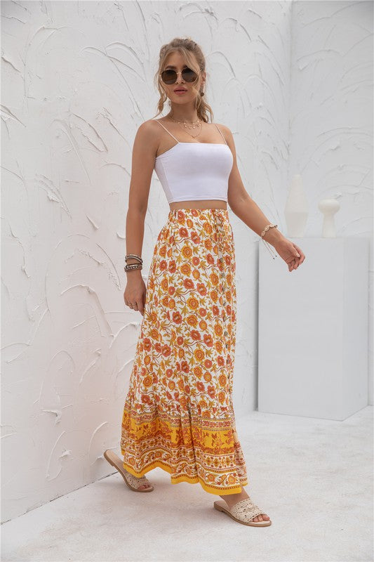 Winnie Print Maxi Skirt