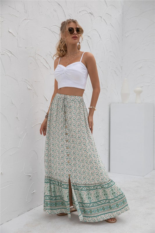 Winnie Print Maxi Skirt