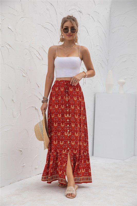 Winnie Print Maxi Skirt