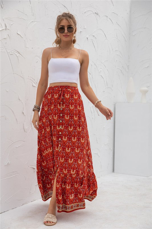 Winnie Print Maxi Skirt