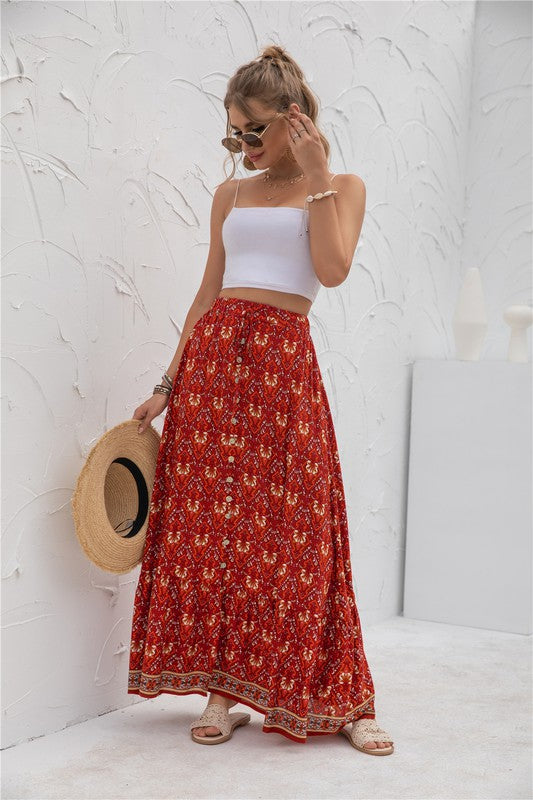 Winnie Print Maxi Skirt