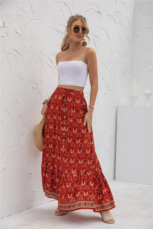 Winnie Print Maxi Skirt