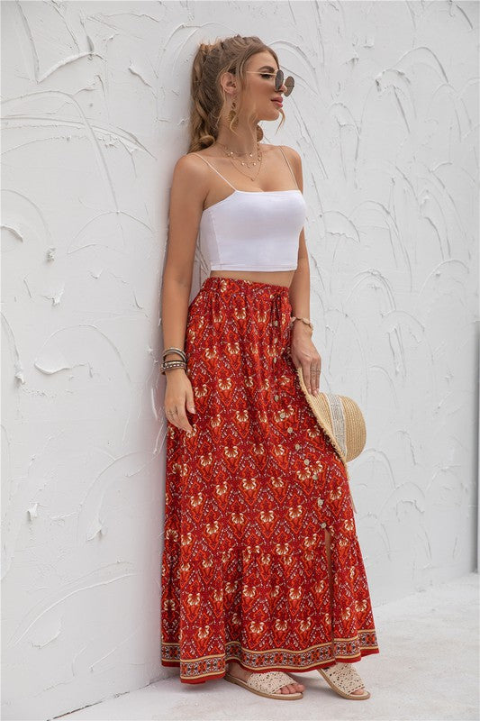 Winnie Print Maxi Skirt