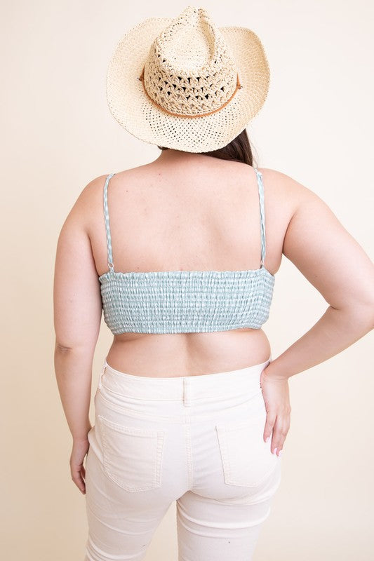 Pamela Gingham Smocked Bralette (Plus)