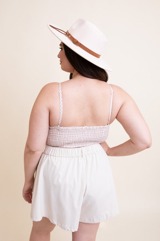 Pamela Gingham Smocked Bralette (Plus)