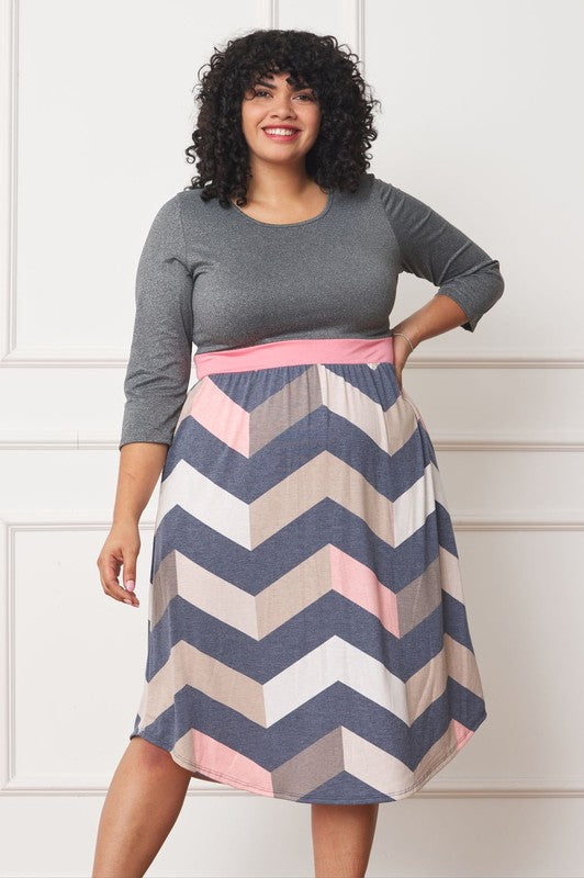 Persephone Hem Band Midi Dress (Plus)