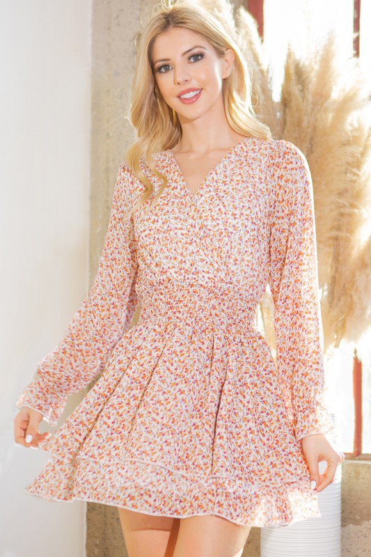 Freyja Floral Wrap Teir Dress