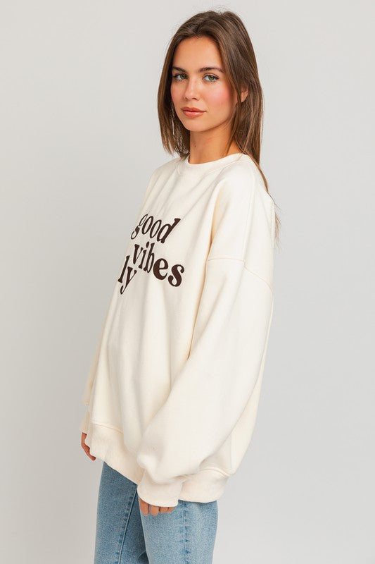 Lainey Embroidery Oversized Sweatshirt