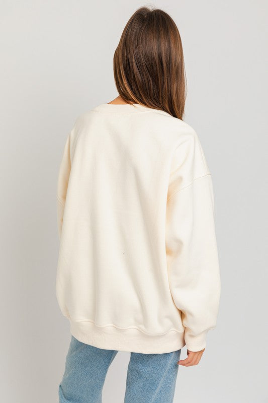 Lainey Embroidery Oversized Sweatshirt