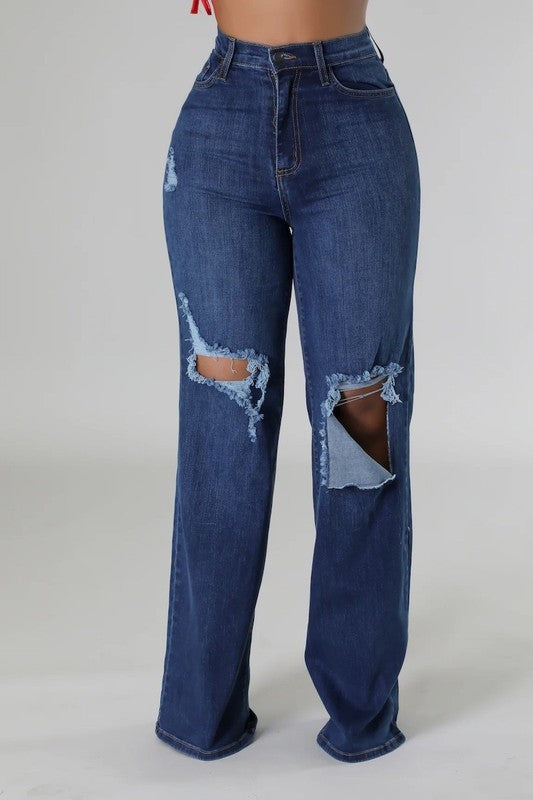 Jade Wide Leg Jean in Dark Denim