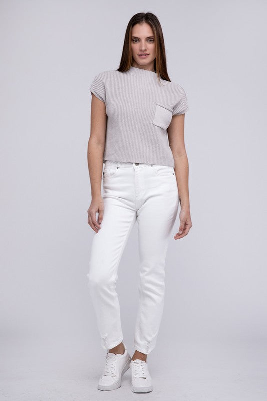 Michelle Short Sleeve Cropped Sweater