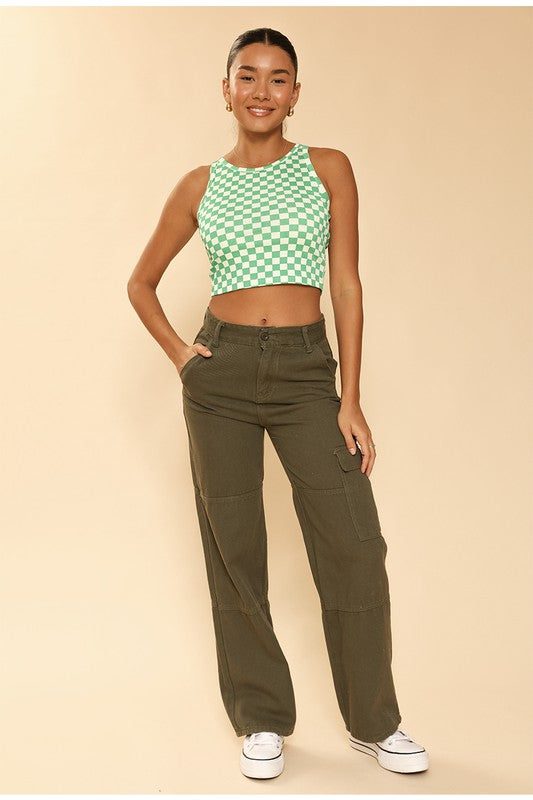 Dawn Cropped Rib Knit Tank