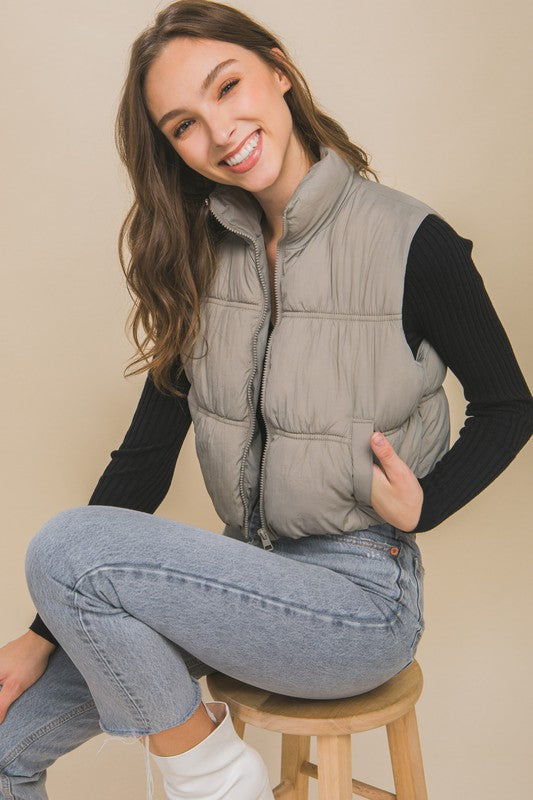 Hallie High Neck Puffer Vest