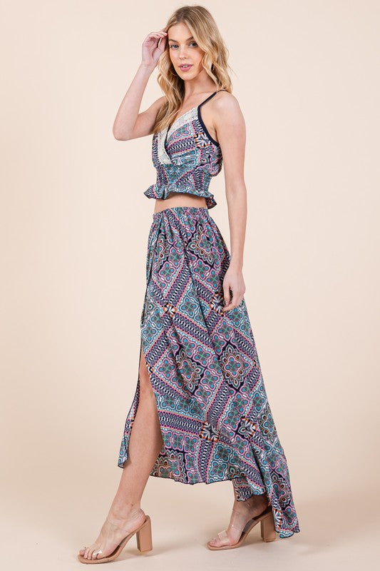 Tribal Print Skirt Set