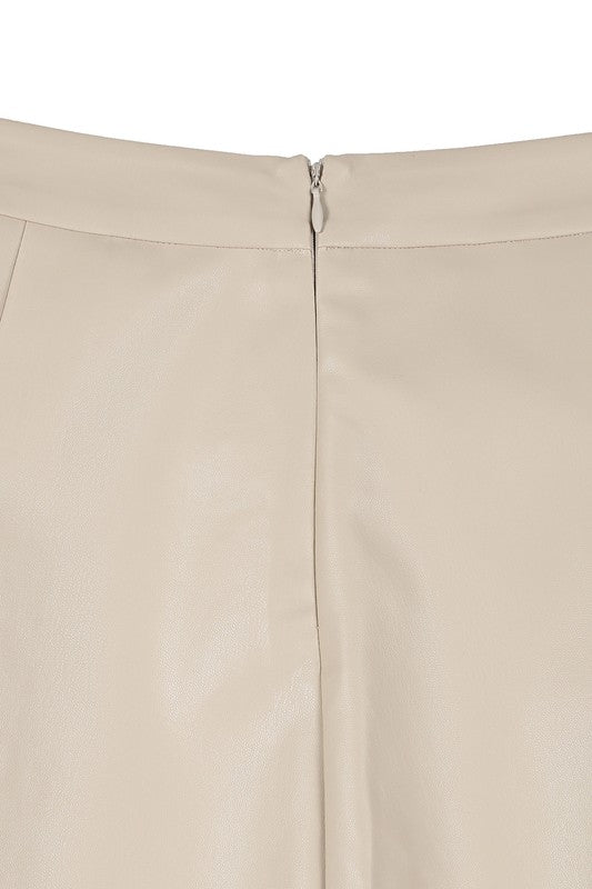 Heidi Vegan Leather Pleated Skirt