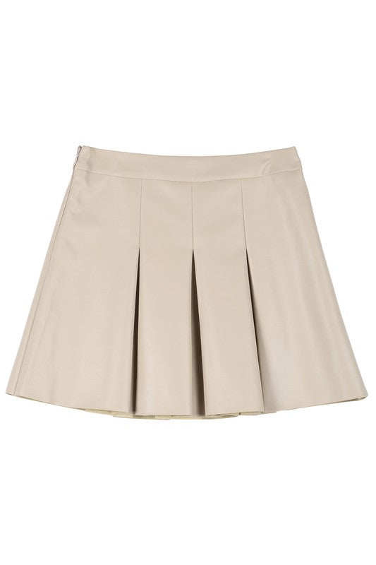 Heidi Vegan Leather Pleated Skirt