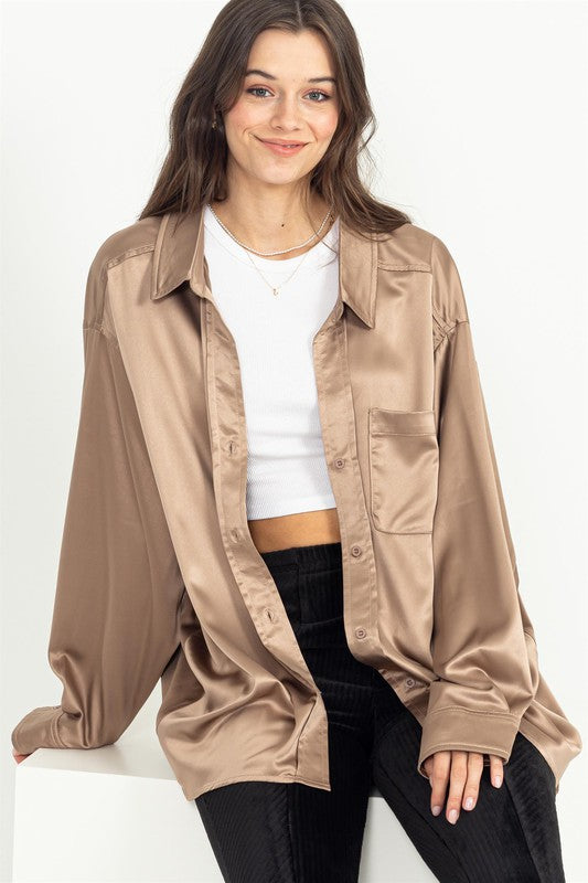 Cora Oversized Satin shirt