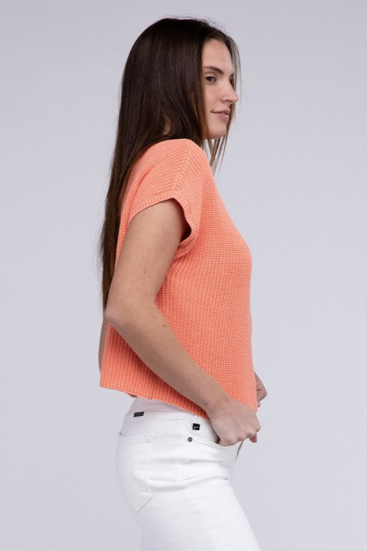 Michelle Short Sleeve Cropped Sweater