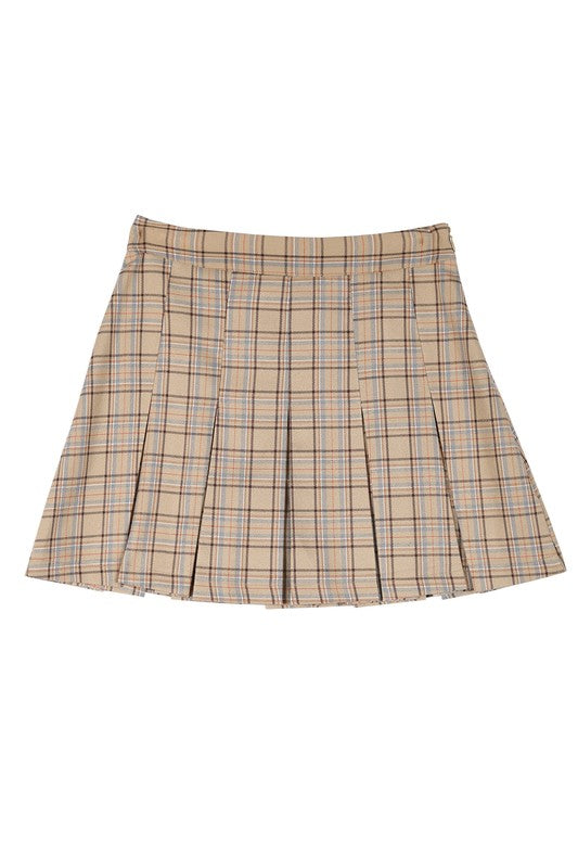 Ixtli Plaid Pleated Mini Skirt