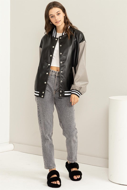 Gabrielle Colorblock Baseball Jacket