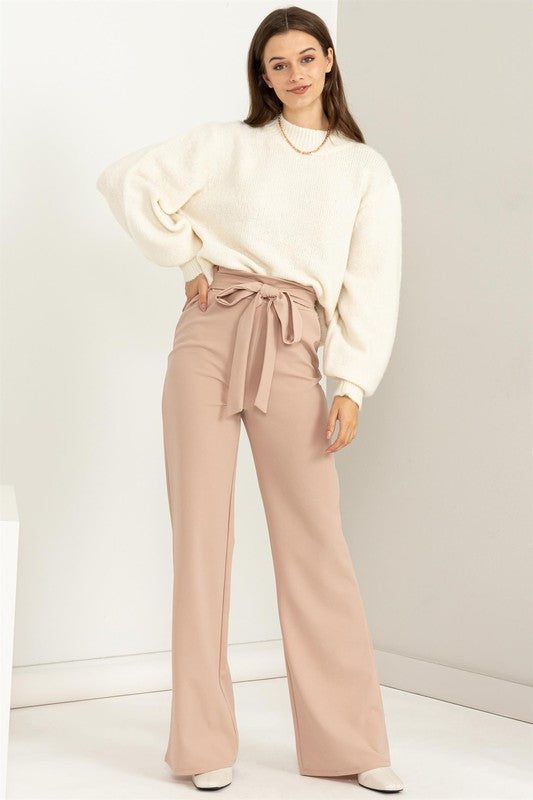 Scarlett High-Waisted Tie Front Flared Pants