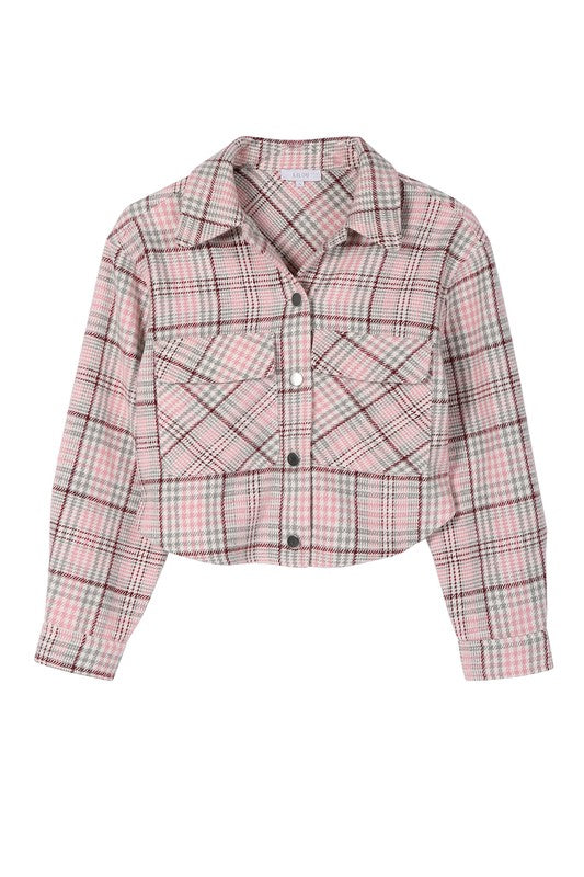 Serena Plaid Crop Jacket