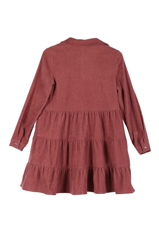 Grace Corduroy Tiered Dress