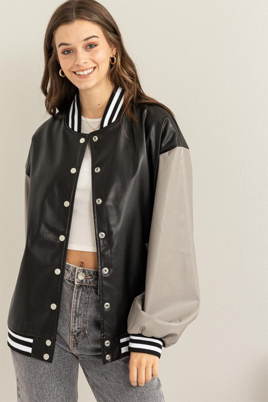 Gabrielle Colorblock Baseball Jacket