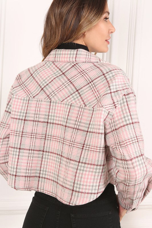 Serena Plaid Crop Jacket