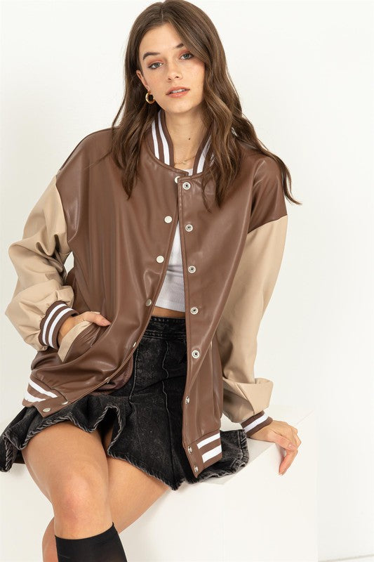 Gabrielle Colorblock Baseball Jacket