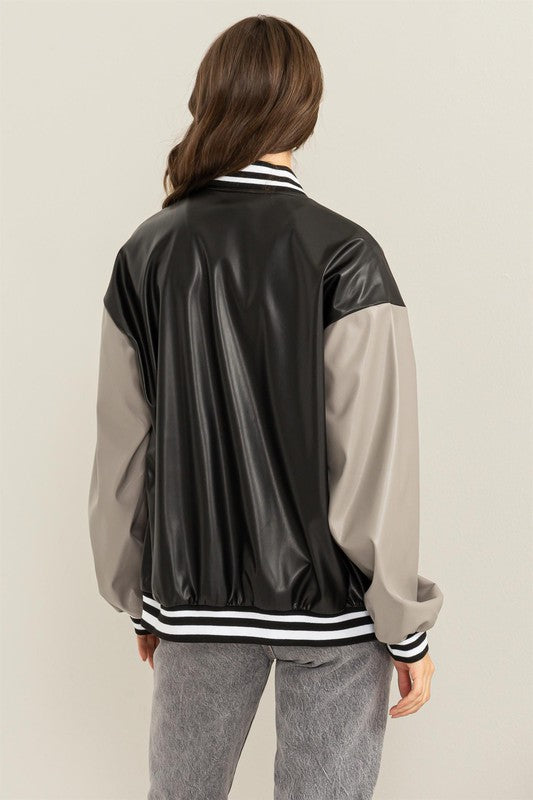 Gabrielle Colorblock Baseball Jacket