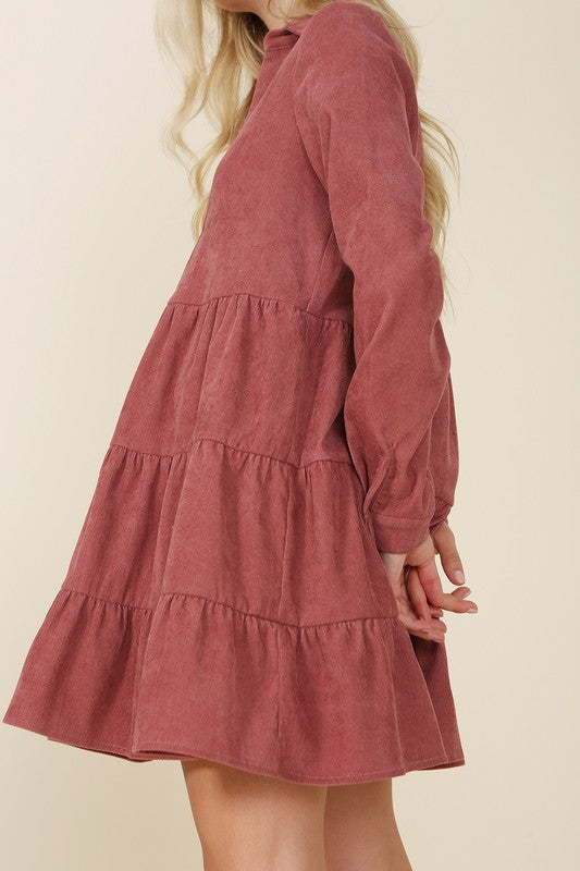 Grace Corduroy Tiered Dress