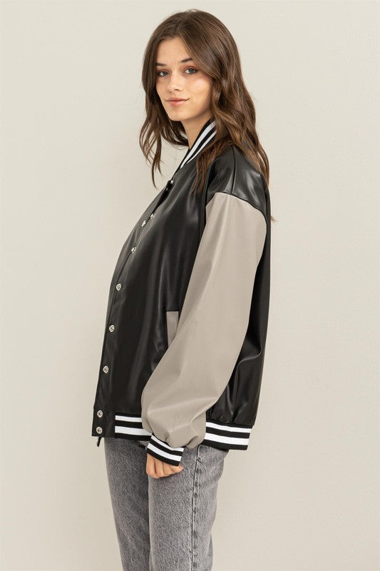 Gabrielle Colorblock Baseball Jacket