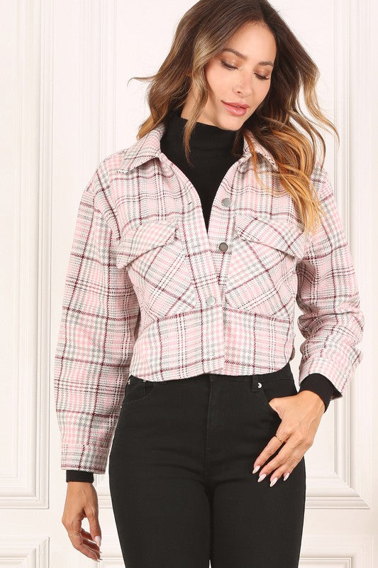 Serena Plaid Crop Jacket