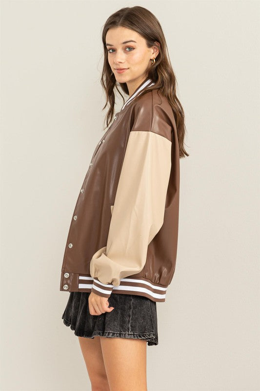 Gabrielle Colorblock Baseball Jacket