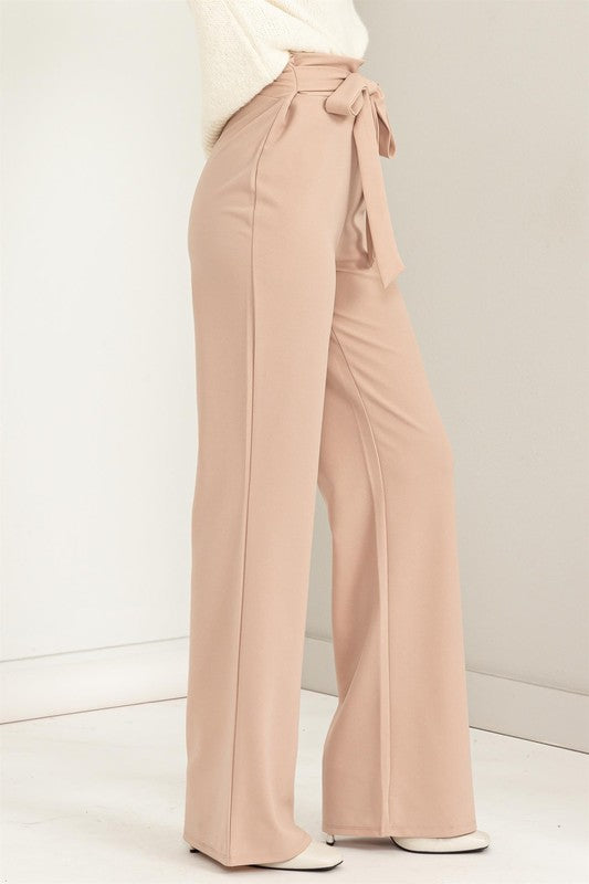 Scarlett High-Waisted Tie Front Flared Pants