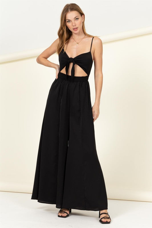 Raelynn Front Sash Cutout Jumpsuit