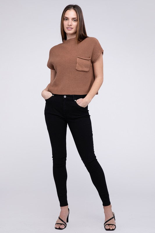 Michelle Short Sleeve Cropped Sweater