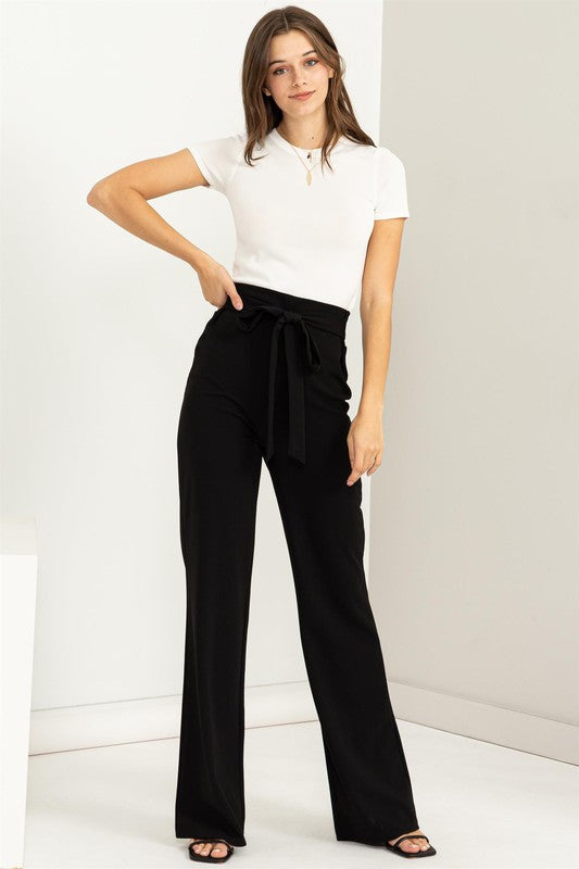 Scarlett High-Waisted Tie Front Flared Pants