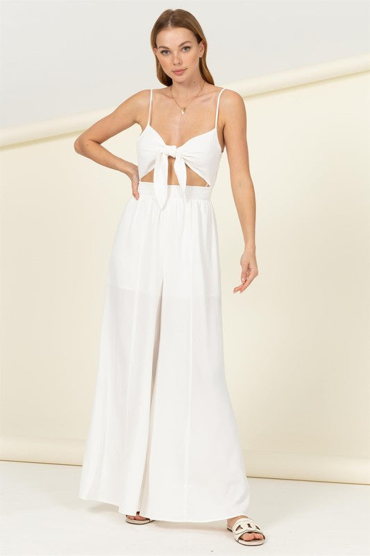 Raelynn Front Sash Cutout Jumpsuit