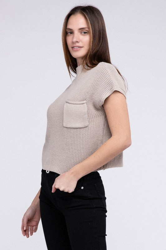 Michelle Short Sleeve Cropped Sweater