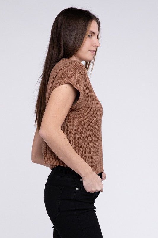 Michelle Short Sleeve Cropped Sweater