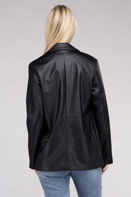 Tiffany Pu Leather Blazer