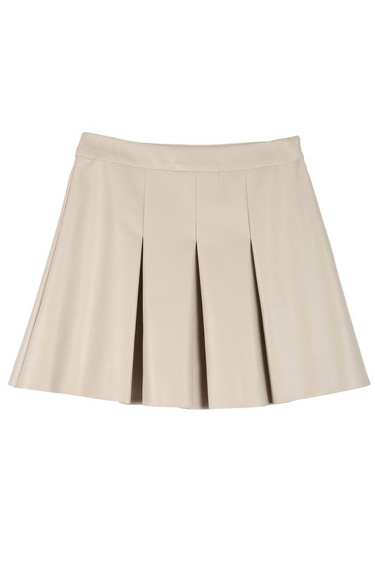 Heidi Vegan Leather Pleated Skirt